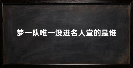 梦一队唯一没进名人堂的是谁