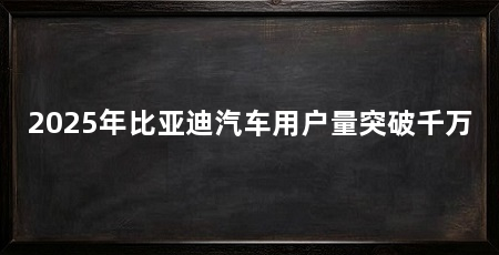 2025年比亚迪汽车用户量突破千万