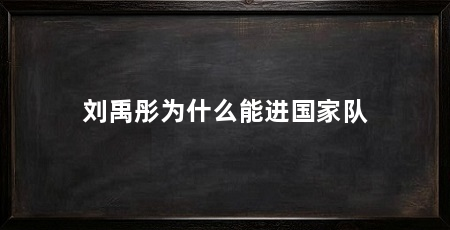刘禹彤为什么能进国家队