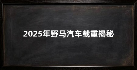 2025年野马汽车载重揭秘