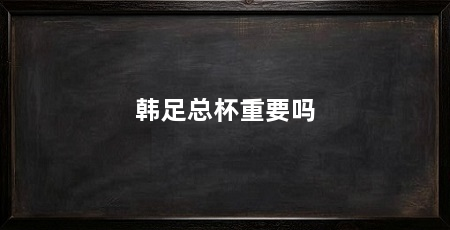 韩足总杯重要吗