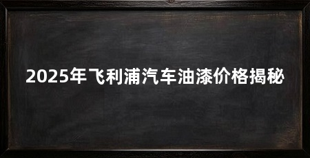 2025年飞利浦汽车油漆价格揭秘