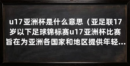 u17亚洲杯是什么意思(亚足联17岁以下足球锦标赛u17亚洲杯比赛旨在为亚洲各国家和地区提供年轻足球才俊