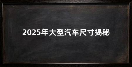2025年大型汽车尺寸揭秘