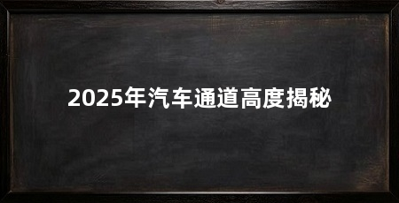 2025年汽车通道高度揭秘