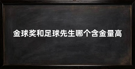 金球奖和足球先生哪个含金量高