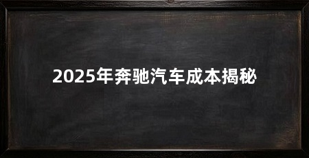 2025年奔驰汽车成本揭秘