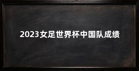 2023女足世界杯中国队成绩
