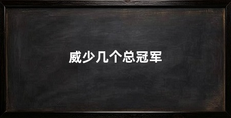 威少几个总冠军