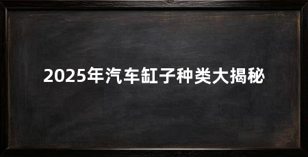2025年汽车缸子种类大揭秘