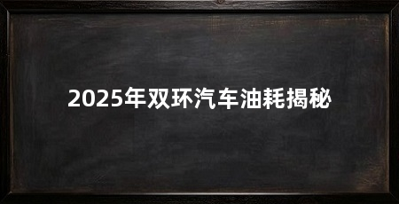 2025年双环汽车油耗揭秘