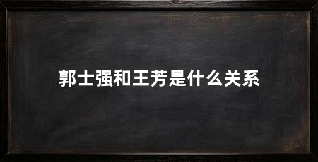 郭士强和王芳是什么关系