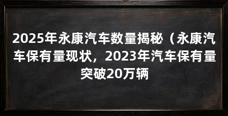 2025年永康汽车数量揭秘(永康汽车保有量现状,2023年汽车保有量突破20万辆