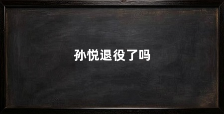 孙悦退役了吗