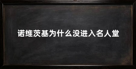 诺维茨基为什么没进入名人堂