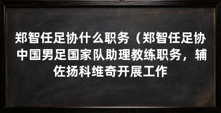 郑智任足协什么职务（郑智任足协中国男足国家队助理教练职务，辅佐扬科维奇开展工作