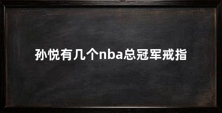 孙悦有几个nba总冠军戒指