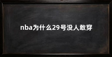 nba为什么29号没人敢穿
