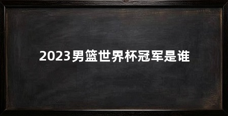 2023男篮世界杯冠军是谁