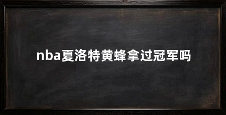 nba夏洛特黄蜂拿过冠军吗