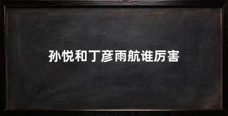 孙悦和丁彦雨航谁厉害