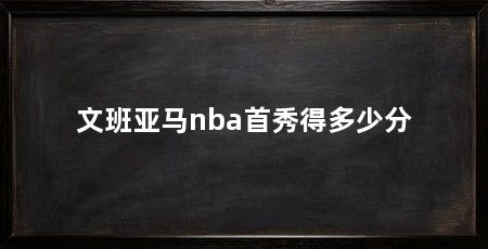 文班亚马nba首秀得多少分