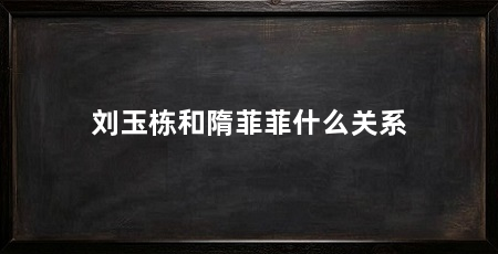 刘玉栋和隋菲菲什么关系