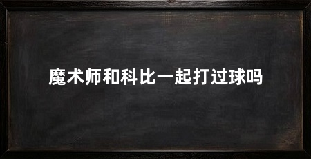 魔术师和科比一起打过球吗