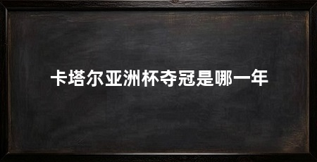 卡塔尔亚洲杯夺冠是哪一年
