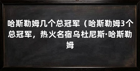 哈斯勒姆几个总冠军(哈斯勒姆3个总冠军,热火名宿乌杜尼斯·哈斯勒姆