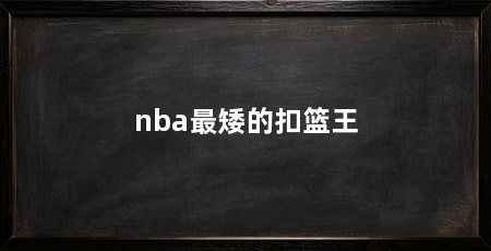 nba最矮的扣篮王