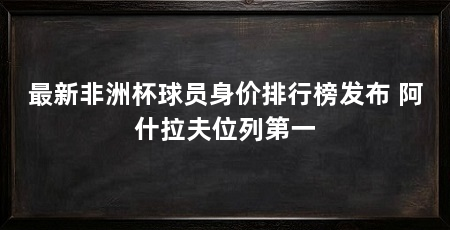最新非洲杯球员身价排行榜发布 阿什拉夫位列第一