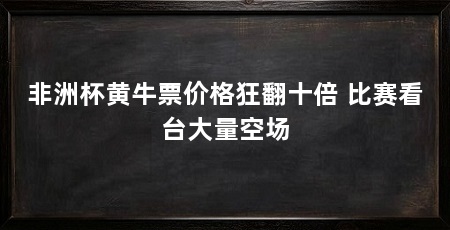 非洲杯黄牛票价格狂翻十倍 比赛看台大量空场