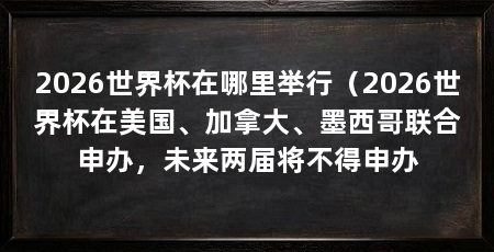 2026世界杯在哪里举行(2026世界杯在美国、加拿大、墨西哥联合申办,未来两届将不得申办