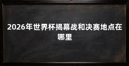2026年世界杯揭幕战和决赛地点在哪里