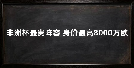 非洲杯最贵阵容 身价最高8000万欧