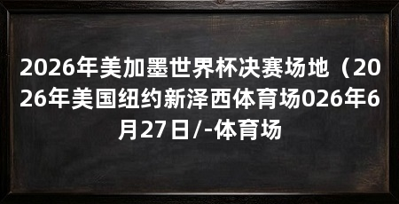 2026年美加墨世界杯决赛场地（2026年美国纽约新泽西体育场026年6月27日/-体育场