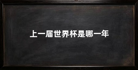 上一届世界杯是哪一年