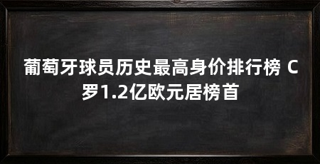 葡萄牙球员历史最高身价排行榜 C罗1.2亿欧元居榜首