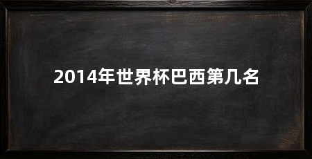 2014年世界杯巴西第几名