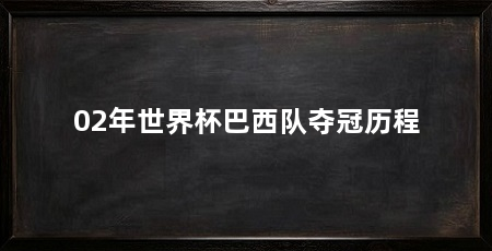 02年世界杯巴西队夺冠历程