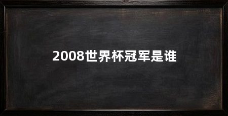 2008世界杯冠军是谁