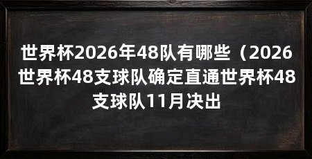 世界杯2026年48队有哪些（2026世界杯48支球队确定直通世界杯48支球队11月决出