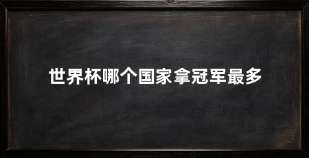 世界杯哪个国家拿冠军最多