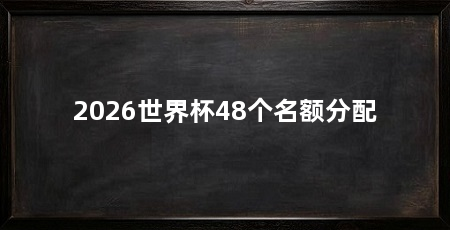 2026世界杯48个名额分配