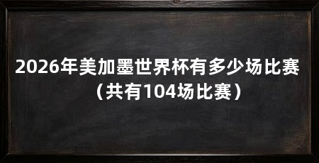 2026年美加墨世界杯有多少场比赛 （共有104场比赛）