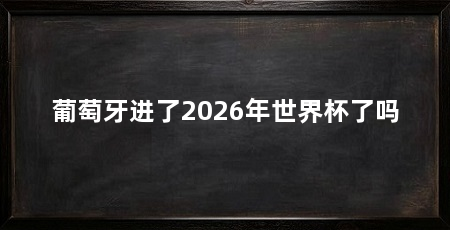 葡萄牙进了2026年世界杯了吗