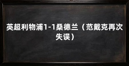 英超利物浦1-1桑德兰（范戴克再次失误）