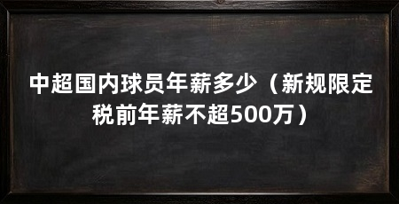 中超国内球员年薪多少(新规限定税前年薪不超500万)