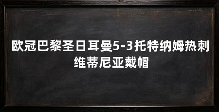 欧冠巴黎圣日耳曼5-3托特纳姆热刺 维蒂尼亚戴帽